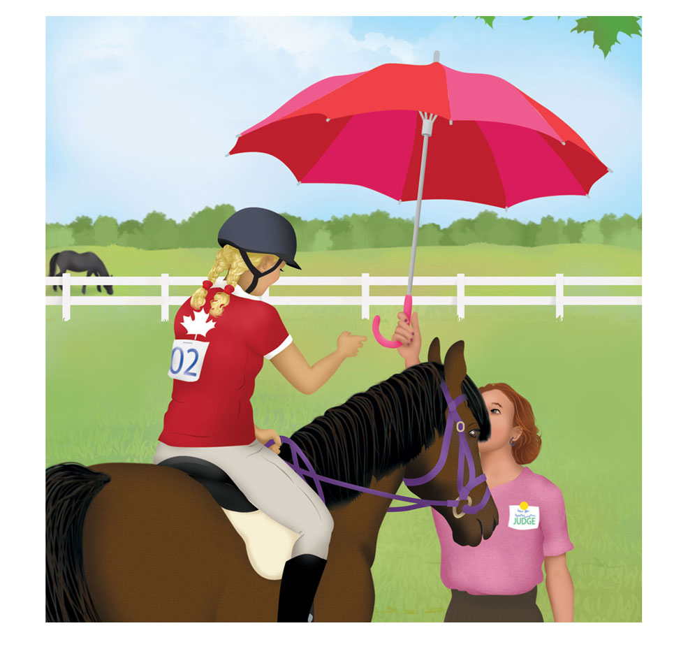 horse and umbrella picture